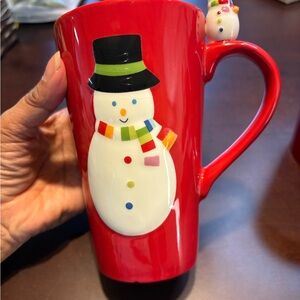 Festive Red Snowman Mug